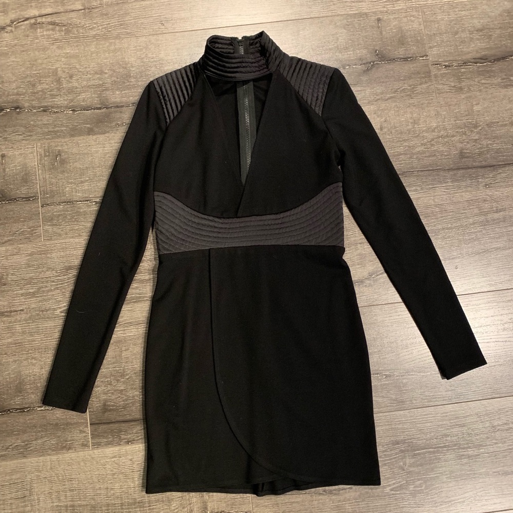 Moto Black Cocktail Dress